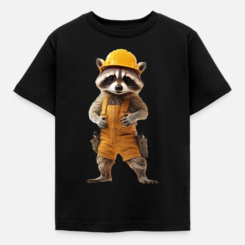 Waschbär - Kinder T-Shirt - Schwarz