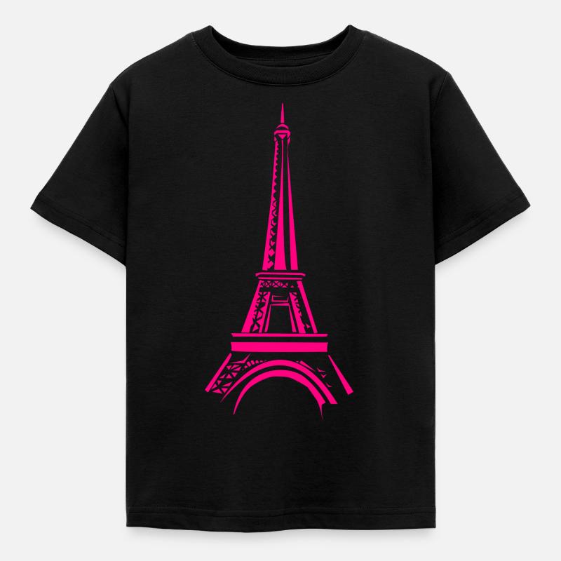 Tour Eiffel rose - T-shirt Enfant - noir