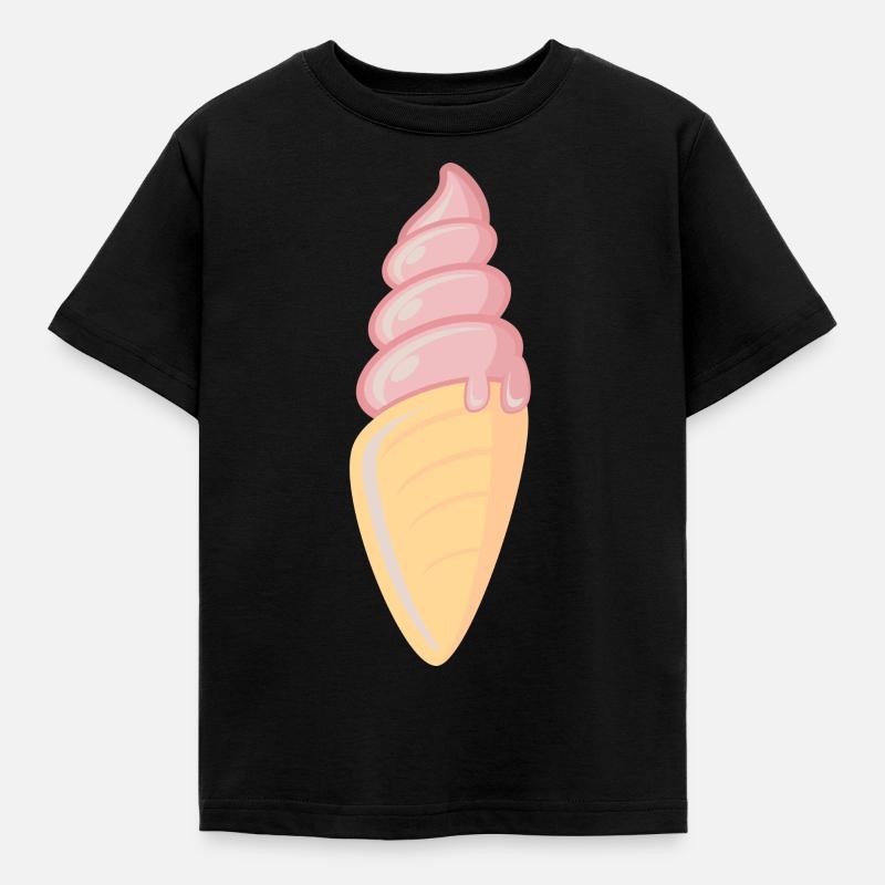 Ice Cream / Eiscreme / Softeis - Kinder T-Shirt - Schwarz