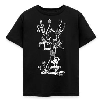 psytree white - Kinder T-Shirt - Schwarz - Vorne - AI Model Kid Female (0cm)