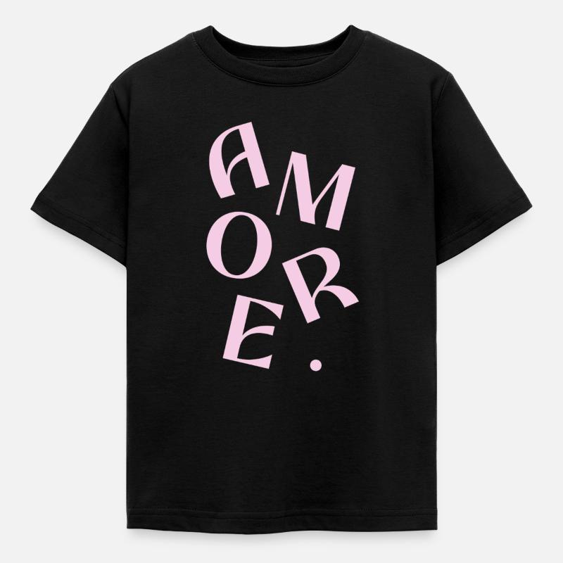 Conception de texte Pink Amore - T-shirt Enfant - noir