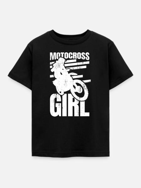 Motocross Girl - Kinder T-Shirt - Schwarz
