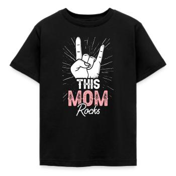 Cette maman Rocks Rock - T-shirt Enfant - noir - Devant - AI Model Kid Female (0cm)