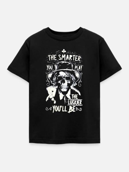 Pokern Poker Spruch - Kinder T-Shirt - Schwarz