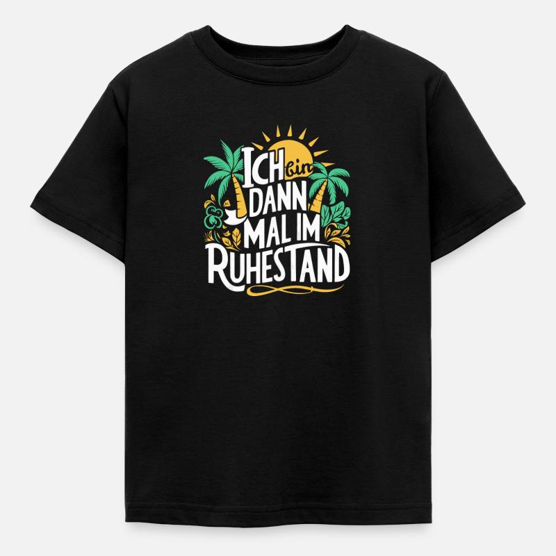 Ruhestand Palmen Rente Abschiedsgeschenk Bald - Kinder T-Shirt - Schwarz
