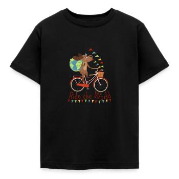 Ride the World with Dog II - T-shirt Enfant - noir - Devant - AI Model Kid Female (0cm)