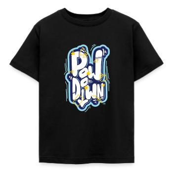 Pow Down - Kids' T-Shirt - black - Front - AI Model Kid Female (0cm)