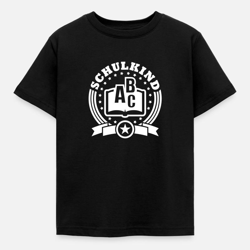 Schulkind Emblem (Buch) - Kinder T-Shirt - Schwarz