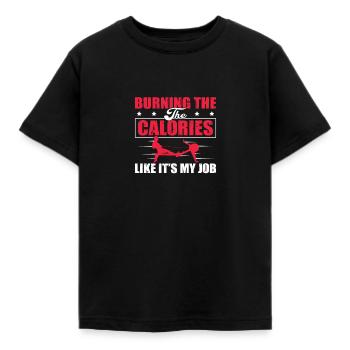 Rameur Burning Calories Funny Row - T-shirt Enfant - noir - Devant - AI Model Kid Female (0cm)
