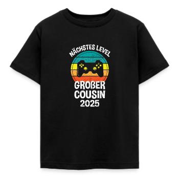 Großer Cousin 2025 Nächstes level gamer - Kinder T-Shirt - Schwarz - Vorne - AI Model Kid Female (0cm)