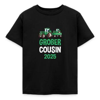 großer cousin 2025 traktor - Kinder T-Shirt - Schwarz - Vorne - AI Model Kid Female (0cm)