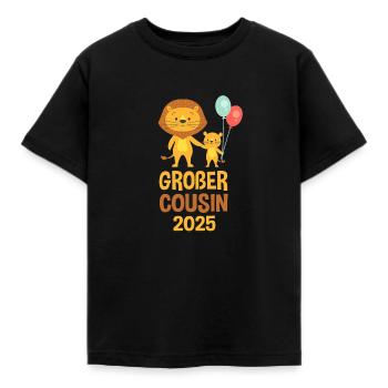 Großer Cousin 2025 Löwe Geschenk - Kinder T-Shirt - Schwarz - Vorne - AI Model Kid Female (0cm)