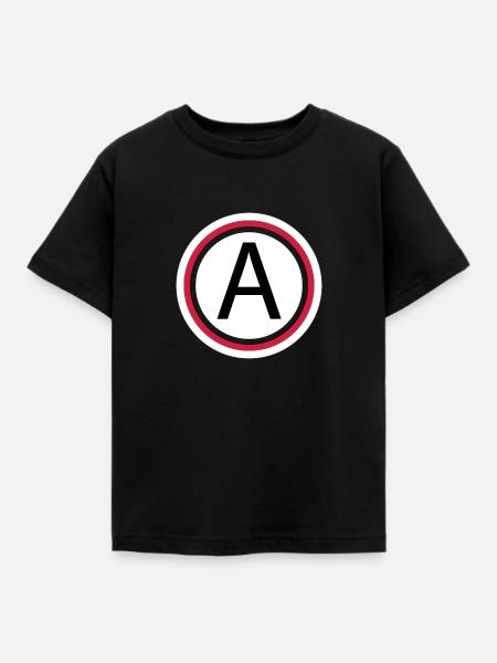 Buchstabe A - Kinder T-Shirt - Schwarz