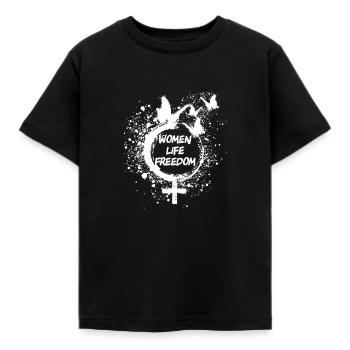 papillon,iran, liberté,femmes liberté de vie - T-shirt Enfant - noir - Devant - AI Model Kid Female (0cm)
