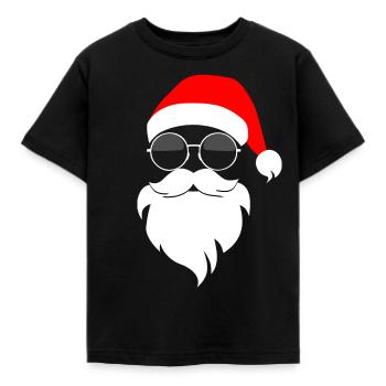 Cooler Weihnachtsmann Sonnenbrille Santa Mütze - Kinder T-Shirt - Schwarz - Vorne - AI Model Kid Female (0cm)