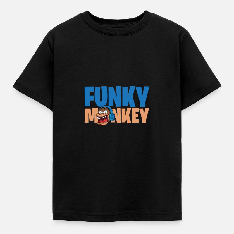 Funky Monkey Monkey HeadhoerEr Gift - Kids' T-Shirt - black