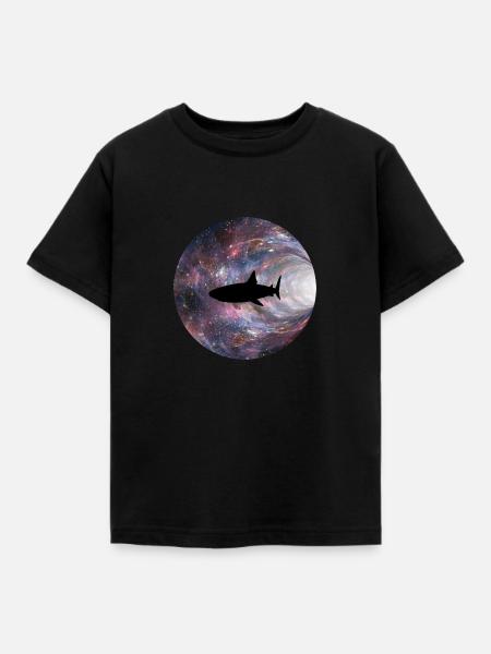 Galaxie Hai - Kinder T-Shirt - Schwarz