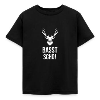 Hirsch Basst Scho Geschenk - Kinder T-Shirt - Schwarz - Vorne - AI Model Kid Female (0cm)
