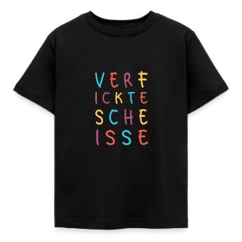 Verfickte Scheiße Schimpfwort Spruch - Kinder T-Shirt - Schwarz - Vorne - AI Model Kid Female (0cm)