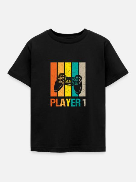 Player 1 Player 2 Gamer Father Son Matching look - Kids' T-Shirt - black