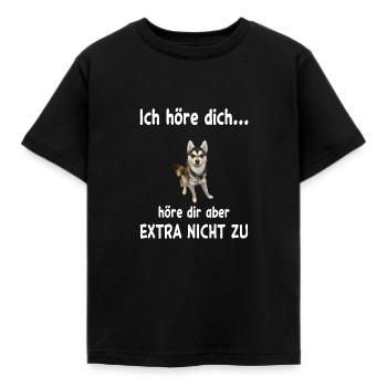 Alaskan Klee Kai Hund - Alaskan Klee Kai - Kinder T-Shirt - Schwarz - Vorne - AI Model Kid Female (0cm)