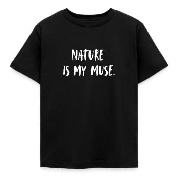 Nature is my inspiration. Die Natur ist meine.. - Kinder T-Shirt - Schwarz - Vorne - AI Model Kid Female (0cm)