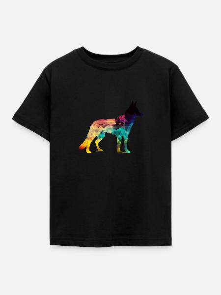 Schöner Hund - Bunter Hund - Kinder T-Shirt - Schwarz