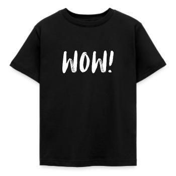 WOW! Cool! Whoohoo! Mega and Super - Kids' T-Shirt - black - Front - AI Model Kid Female (0cm)
