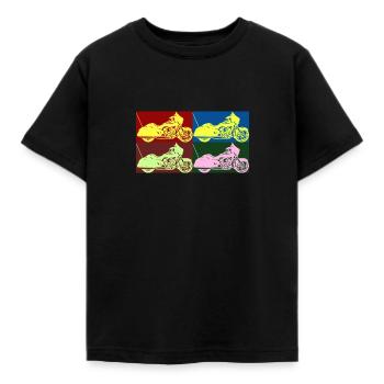 Motorrad Biker - Kinder T-Shirt - Schwarz - Vorne - AI Model Kid Female (0cm)