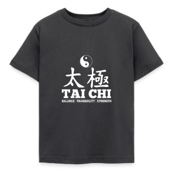 Tai Balance Tranquility Strength - Kinder T-Shirt - Dunkelgrau - Vorne - AI Model Kid Female (0cm)