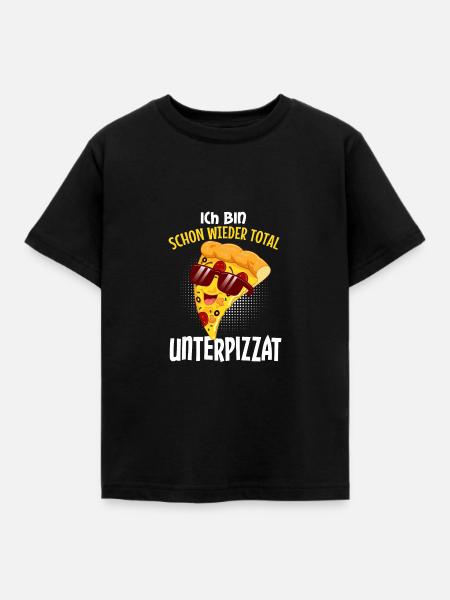 Ich bin unterpizzat - Kinder T-Shirt - Schwarz