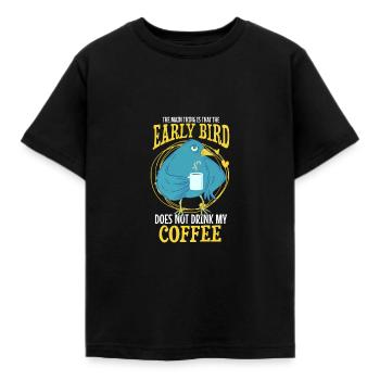 Funny morning grouch saying design - Kids' T-Shirt - black - Front - AI Model Kid Female (0cm)