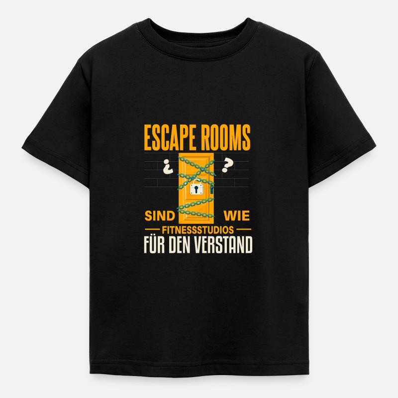 Cooles Escape Room Spruch Design - Kinder T-Shirt - Schwarz