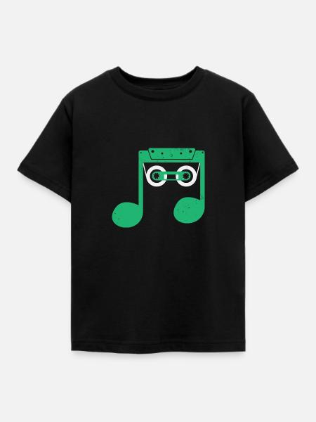 Compact Cassette Music - Kinder T-Shirt - Schwarz