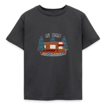 Caravan is My Home Camping Design - T-shirt Enfant - charbon - Devant - AI Model Kid Female (0cm)