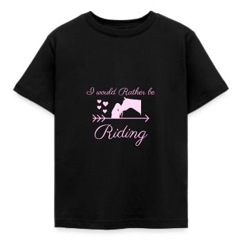 i would rather be riding - Kinder T-Shirt - Schwarz - Vorne - AI Model Kid Female (0cm)