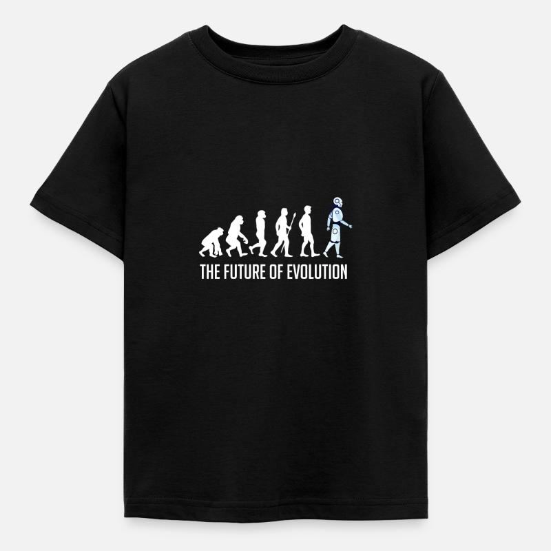 the future of evolution robot - Kids' T-Shirt - black
