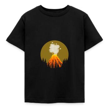 Cooles Vulkan Design - Kinder T-Shirt - Schwarz - Vorne - AI Model Kid Female (0cm)