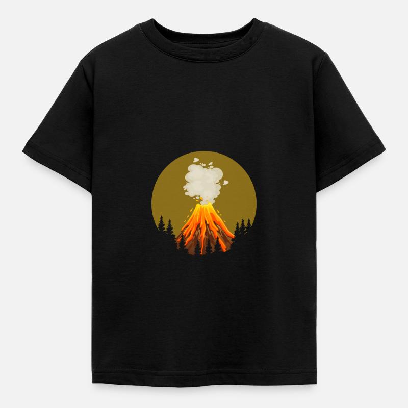 Cooles Vulkan Design - Kinder T-Shirt - Schwarz