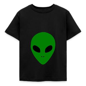 Aliens Alien Head - Kids' T-Shirt - black - Front - AI Model Kid Female (0cm)