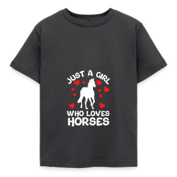 Horse - Kids' T-Shirt - dark grey - Front - AI Model Kid Female (0cm)