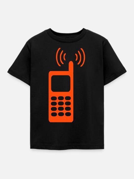 Handy – Telefon - Kinder T-Shirt - Schwarz