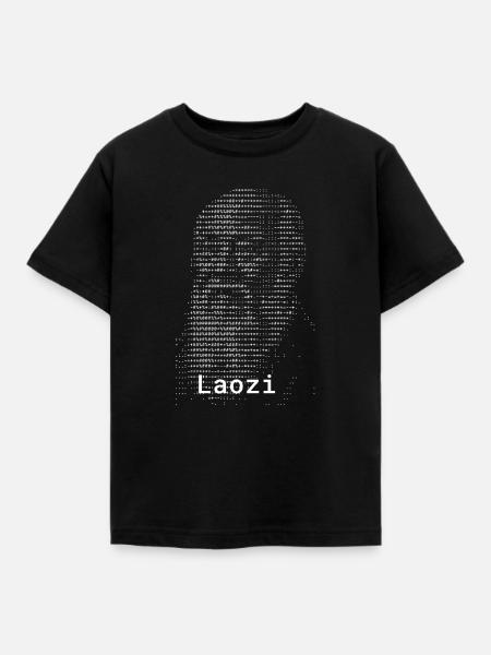 Laozi ASCII Kunstporträt - Kinder T-Shirt - Schwarz