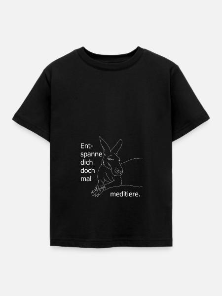 Känguru Entspannung - Kinder T-Shirt - Schwarz