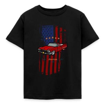Drapeau américain - T-shirt Enfant - noir - Devant - AI Model Kid Female (0cm)