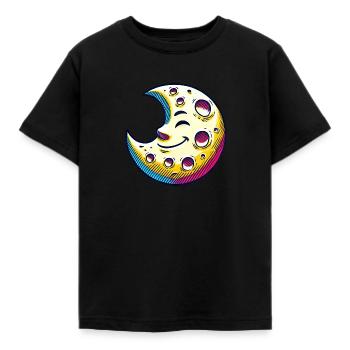 Freundlicher Mond - Kinder T-Shirt - Schwarz - Vorne - AI Model Kid Female (0cm)