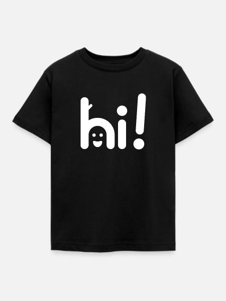 Hi Hallo - Kinder T-Shirt - Schwarz