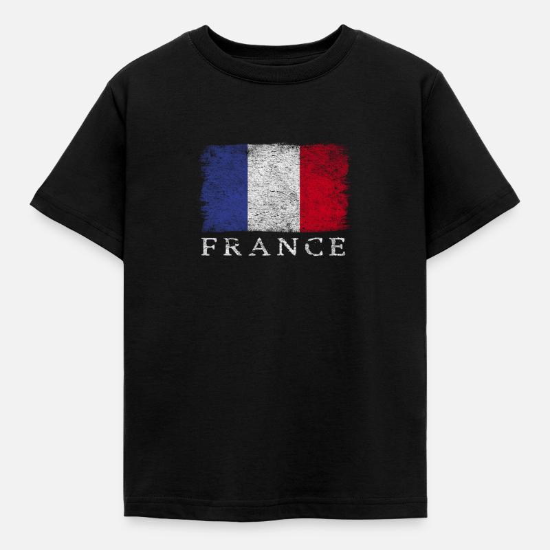 Francia Bandiera francese Bandiera francese - Maglietta per bambini - nero