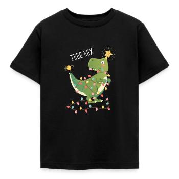 Tree Rex Dinosaurier Weihnachten Weihnachtsbaum - Kinder T-Shirt - Schwarz - Vorne - AI Model Kid Female (0cm)