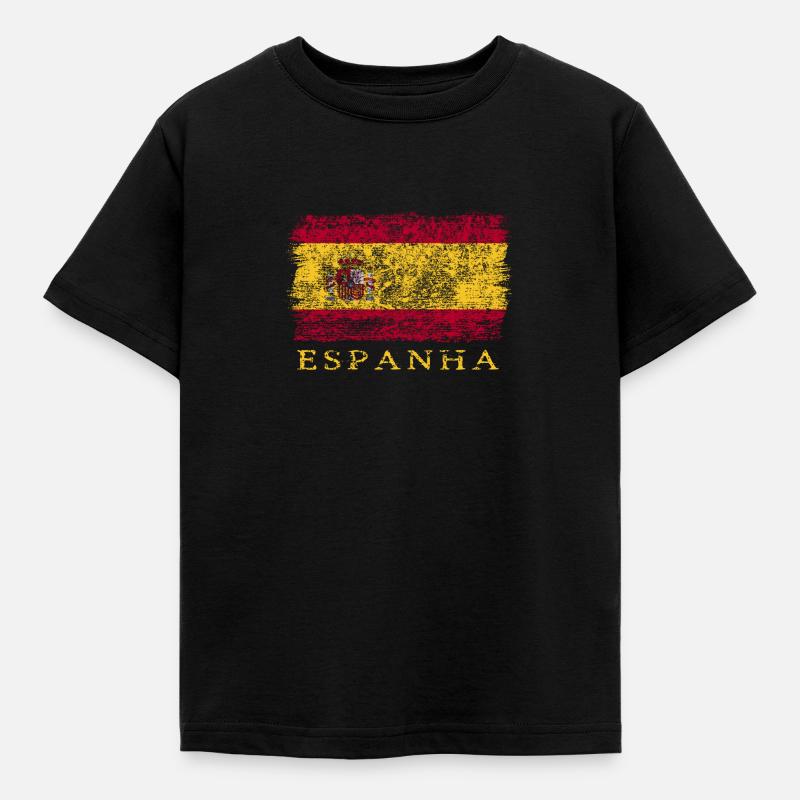Spanien Spanische Flagge Spanienflagge - Kinder T-Shirt - Schwarz